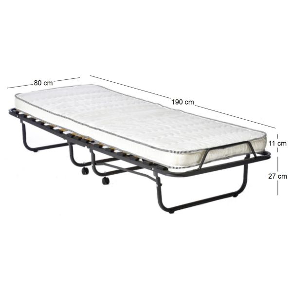 Lit pliant avec matelas 80 x 190 cm - LER-0102
