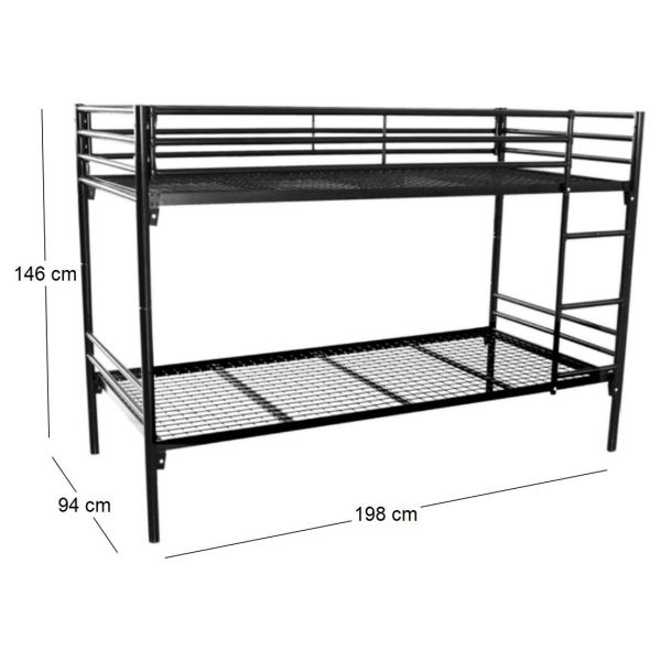Lit superposé en métal grille 90 x 200 cm - LER-0101
