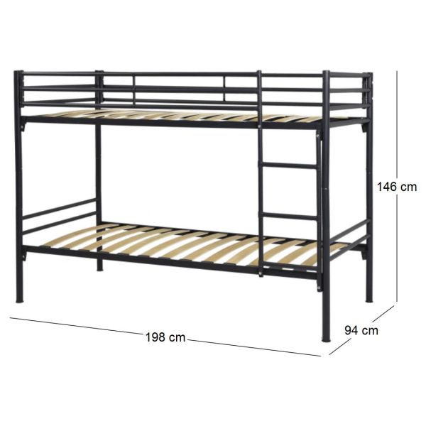 Lit superposé en métal kit lattes 90 x 200 cm - 183,24