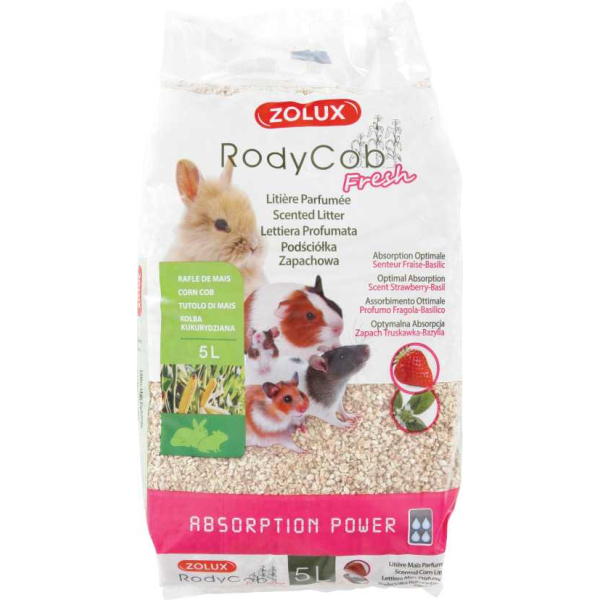Litière Rodycub fraise basilic 5 litres