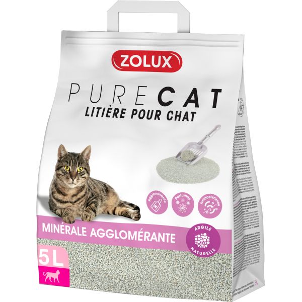 Litière agglomérante parfum floral Purecat - ZOLUX