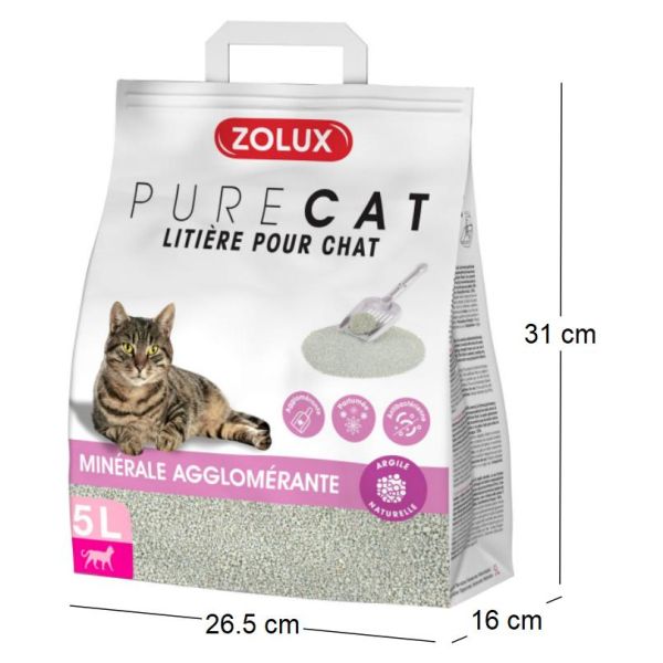 Litière agglomérante parfum floral Purecat - 4,54