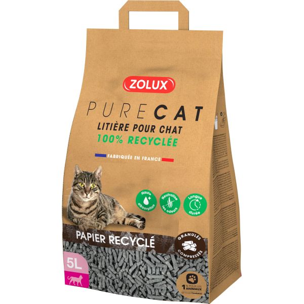 Litière éco conçue en papier recyclé Purecat - ZOL-2053