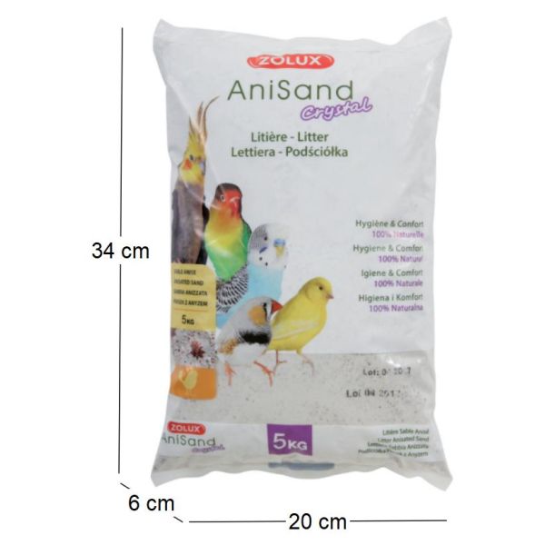 Litière sable Anisand crystal 5kg - ZOLUX