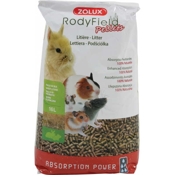 Litière végétale rodyfield pellet 16l