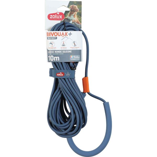 Longe ronde en silicone bleu Bivouak