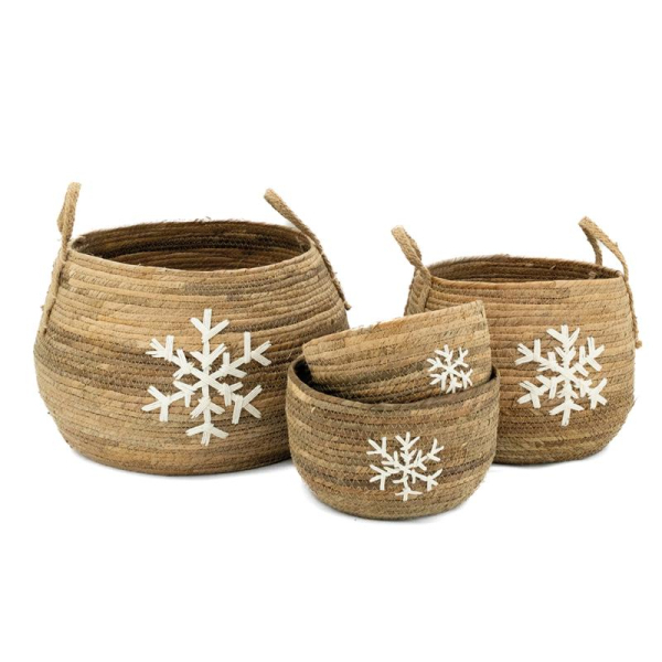 Cache-pots flocon en abaca - 5