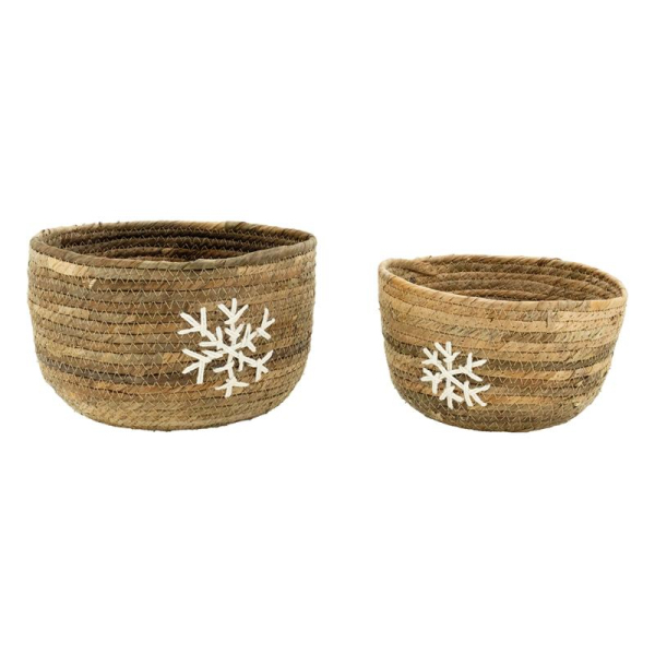 Cache-pots flocon en abaca