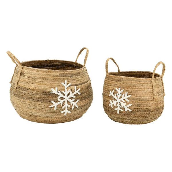 Cache-pots flocon en abaca