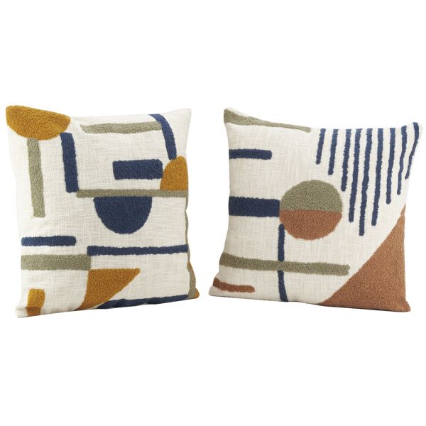 Lot de 2 coussins en coton arty