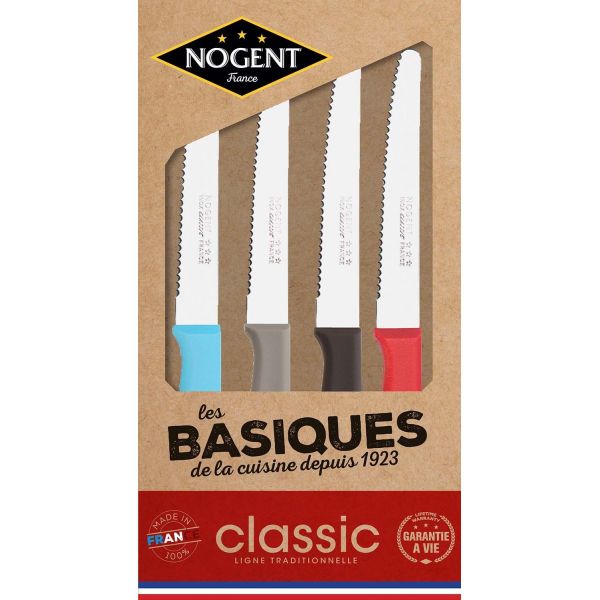 Lot couteaux de table colorés Classic Nogent France