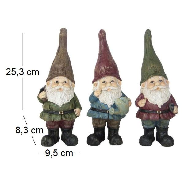 Lot nains de jardin assortis en résine - ESS-1180