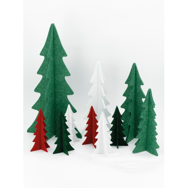 Sapins décoratifs en feutrine 20 cm (Lot de 12) - 6