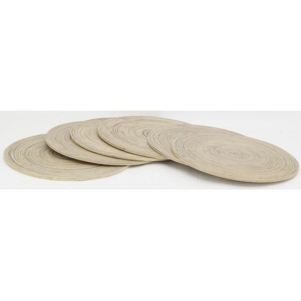 Sets de table en bambou naturel et noir (lot de 6) - 5