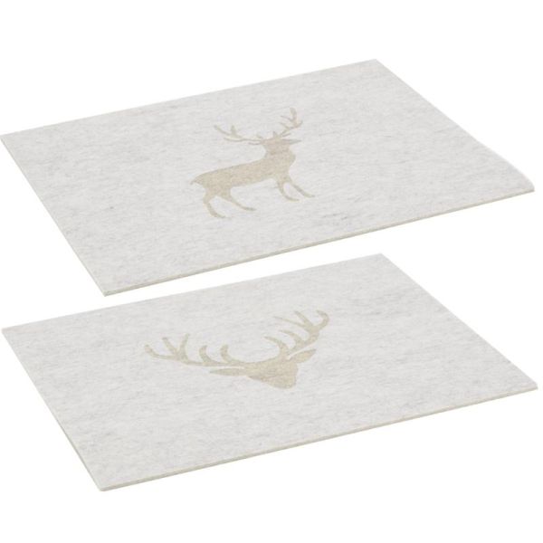 Sets de table en feutrine Cerf (lot de 6) - AUB-5976