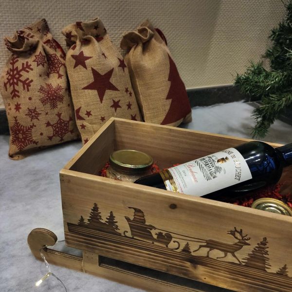 Luge en bois avec décor de Noël - AUBRY GASPARD