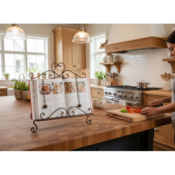 Lutrin de cuisine en métal laqué rouille - AUBRY GASPARD