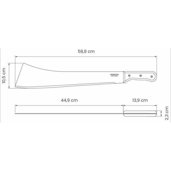 Machette en acier carbone et bois - Tramontina