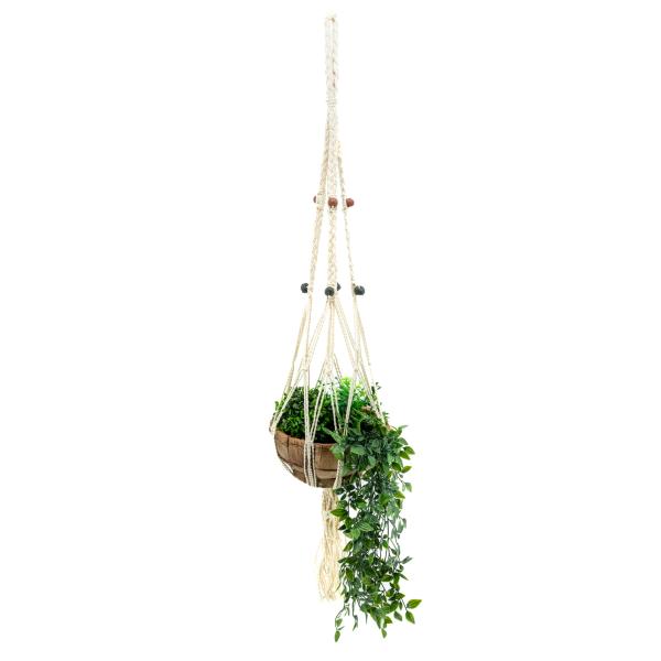 Macramé en jute blanc 2 niveaux - AUB-2851