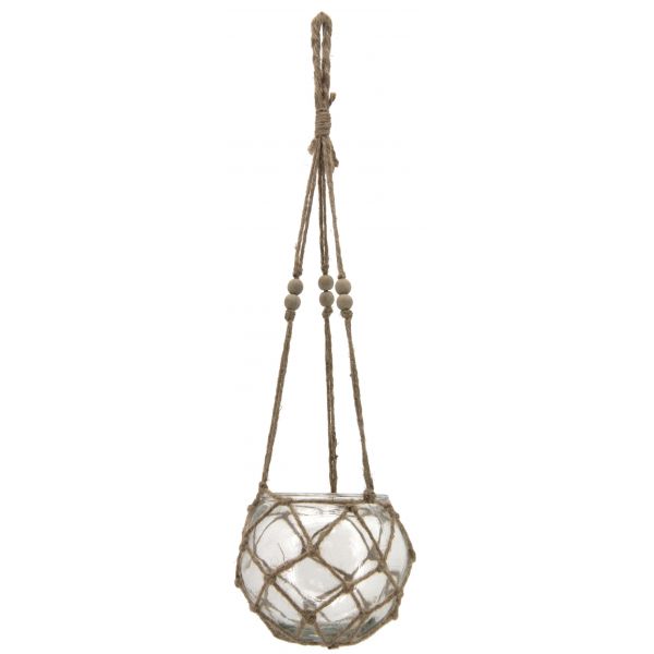 Macramé en verre et corde