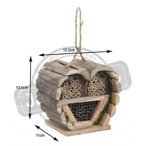 Maison à insectes coeur en bois - AUBRY GASPARD