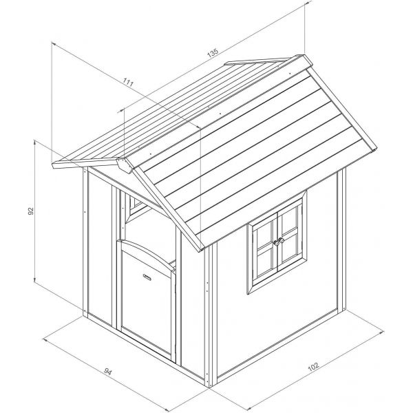 Maisonnette enfant Sunny Lodge XL en hemlock - 6