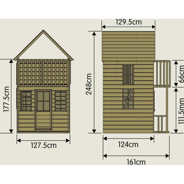 Maisonnette enfant en bois 2 étages Loft - MOO-0119