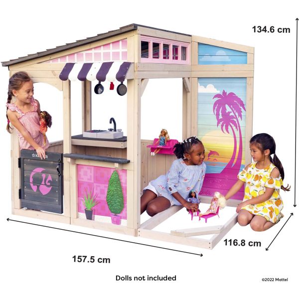 Maisonnette pour enfants en bois Barbie plage - KID-0390