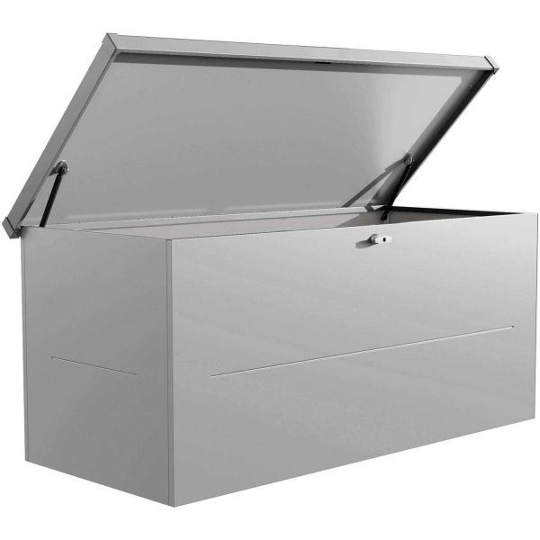 Malle de rangement en acier gris Nevio