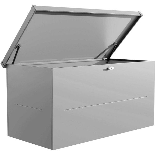 Malle de rangement en acier gris Nevio