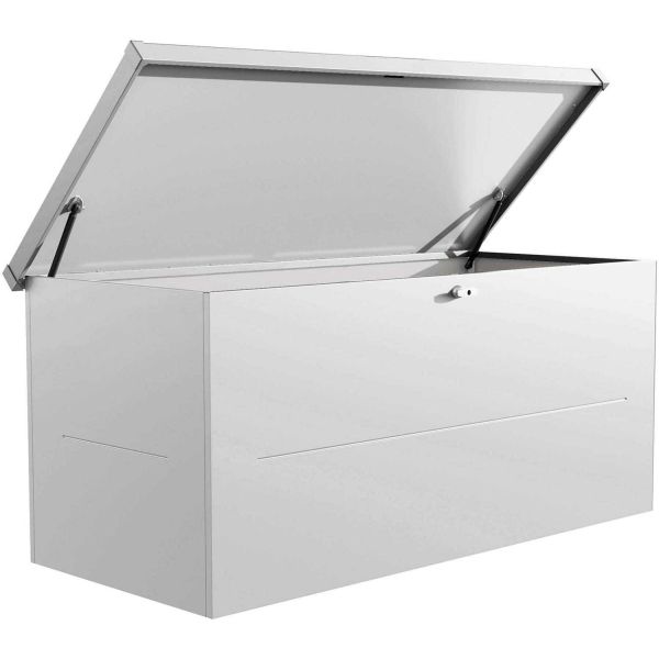 Malle de rangement en acier gris clair Nevio