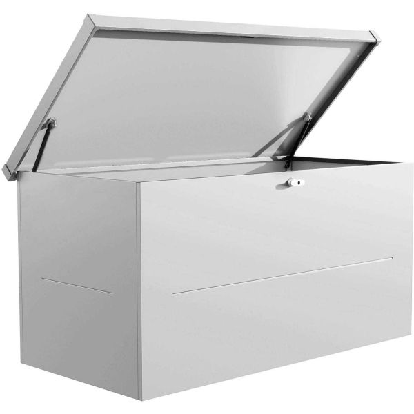 Malle de rangement en acier gris clair Nevio