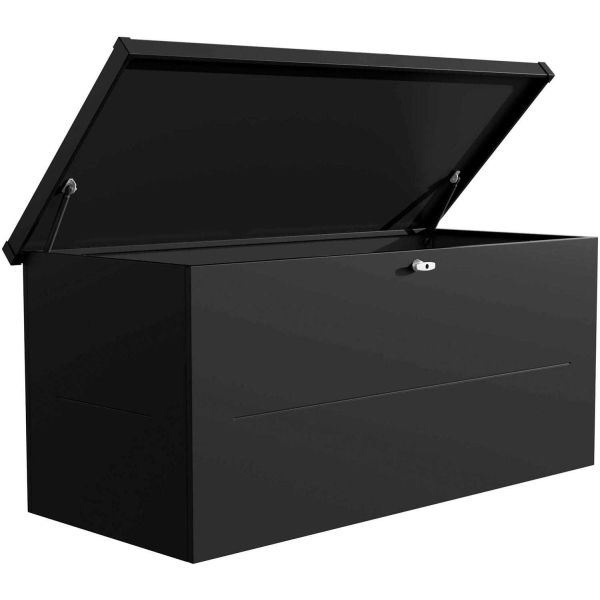 Malle de rangement en acier noir Nevio