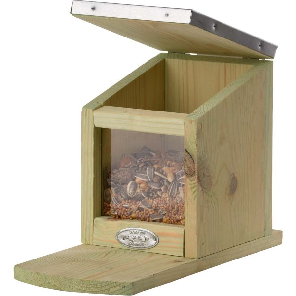 Mangeoire ecureuil en bois et zinc - ESS-0287