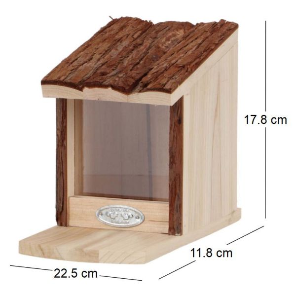 Mangeoire pour écureuil avec toît en écorce - BEST FOR BIRDS