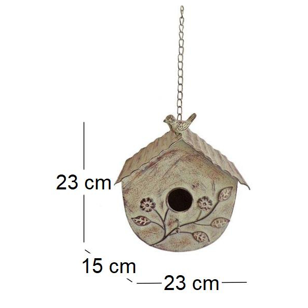 Mangeoire nichoir à suspendre patinée déco florale - LA GRANDE PRAIRIE