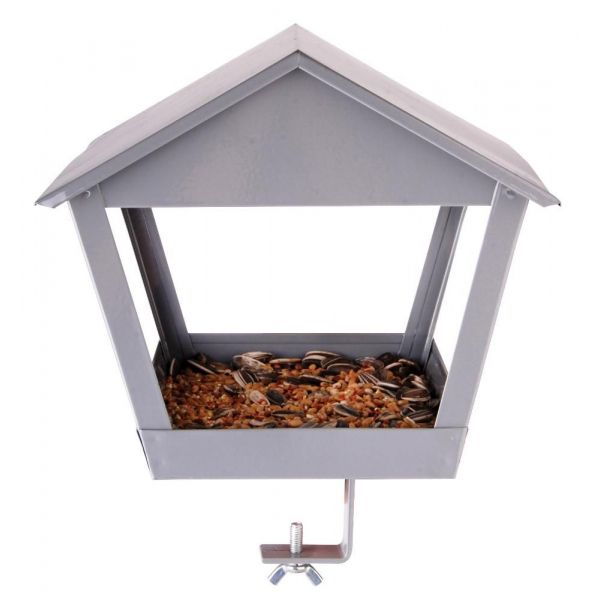 Mangeoire oiseau pour balcon (gris)