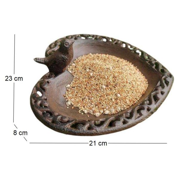 Mangeoire oiseaux à poser en fonte Rouille - LEG-0362