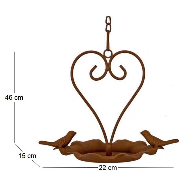 Mangeoire oiseaux suspendue Love 22 x 15 x 46 cm - LA GRANDE PRAIRIE