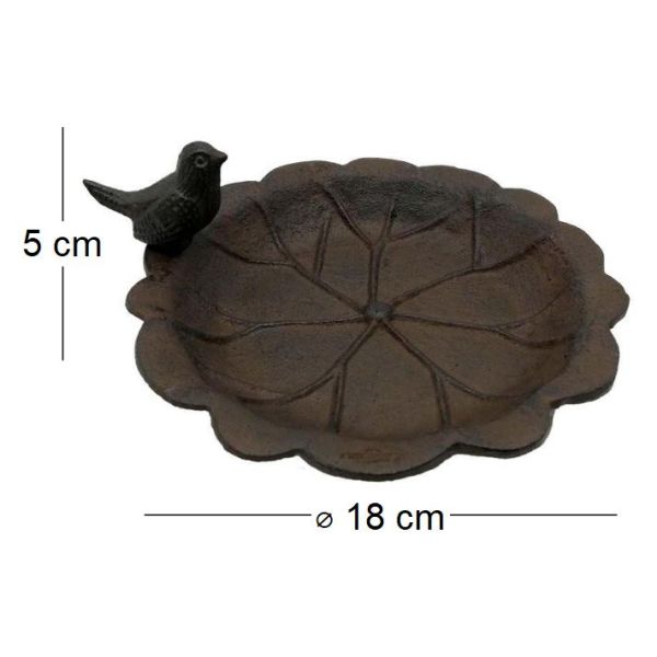 Mangeoire à poser en fonte Oiseau 18x5cm - LEG-0266