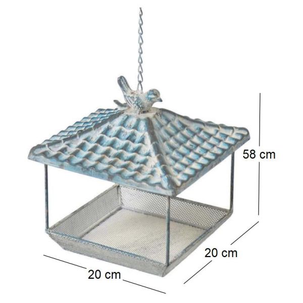 Mangeoire à suspendre bleu patiné Maisonnette - 11,74
