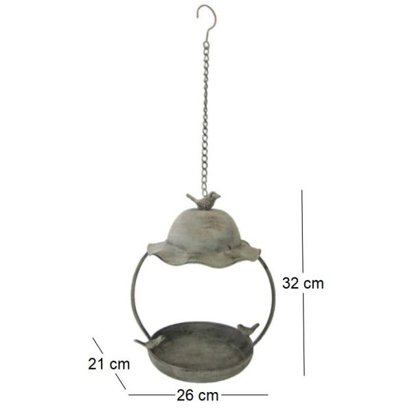 Mangeoire à suspendre en fer patiné chapeau - LA GRANDE PRAIRIE