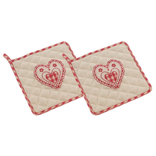 Manique motif coeur (Lot de 2)