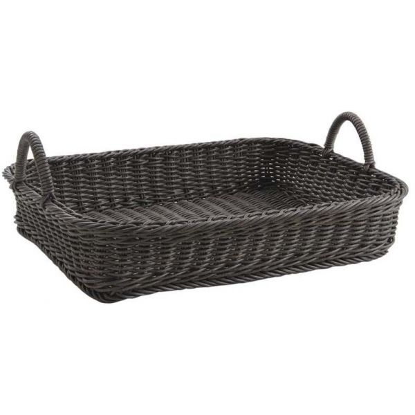 Corbeille avec anses en rotin synthétique