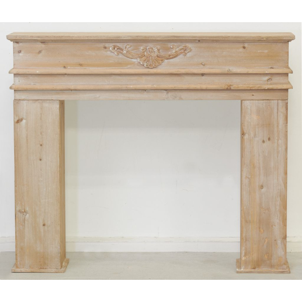 Manteau de cheminée en pin naturel - AUB-3871