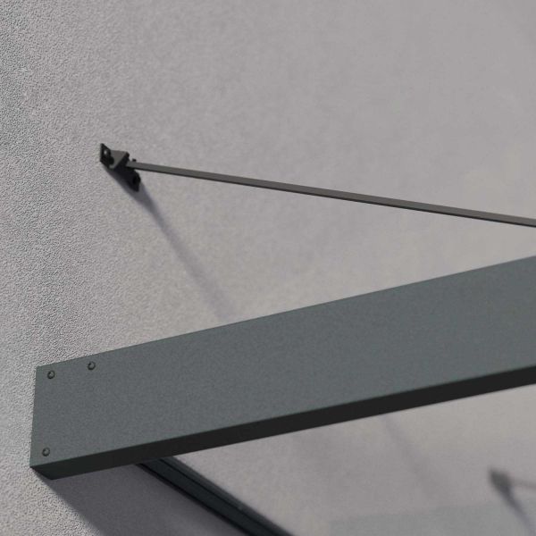 Marquise de porte en aluminium gris et polycarbonate Sophia - 4499