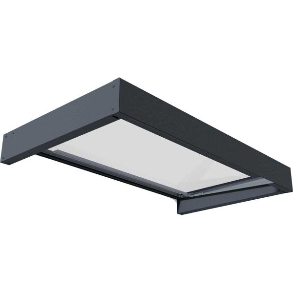 Marquise de porte en aluminium gris et polycarbonate Sophia