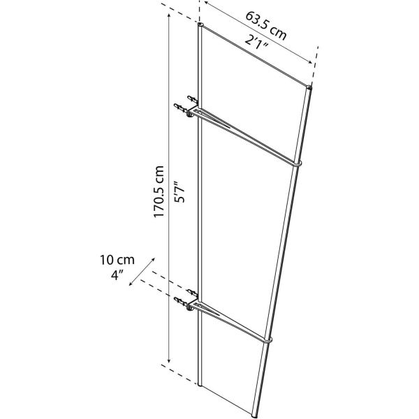 Marquise de porte latérale en aluminium et polycarbonate Pegasus - PAA-0263