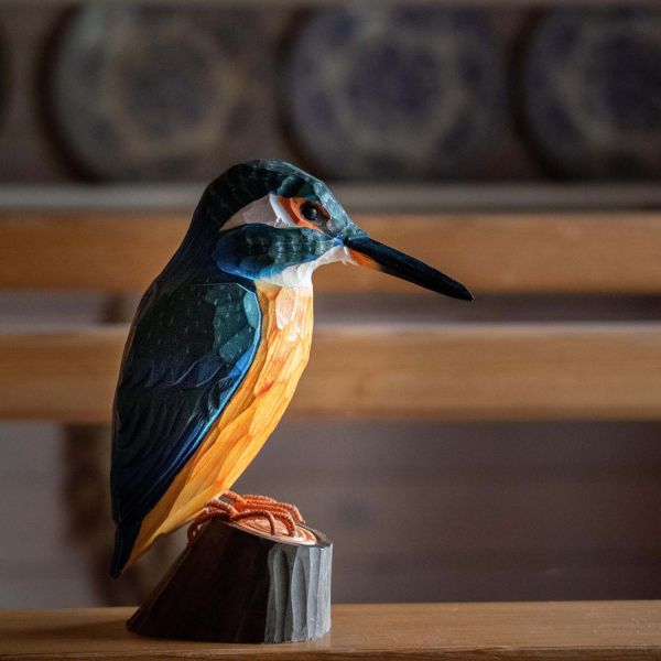 Martin pêcheur en bois sculpté à la main 11.7 x 5.1 x 12 cm - 30,90