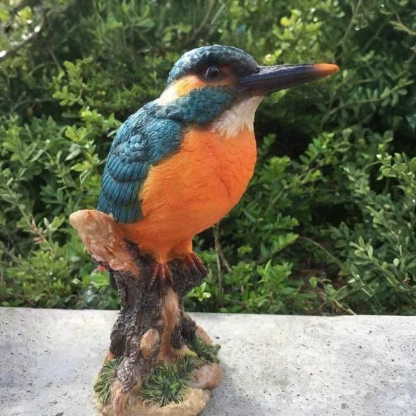 Martin-pêcheur sur souche en résine - VIVID ARTS